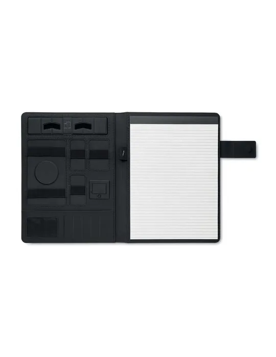 Conférencier A4 écologique avec chargeur sans fil BURGUS Matières : métal Couleurs : blanc cadeau entreprise pas cher