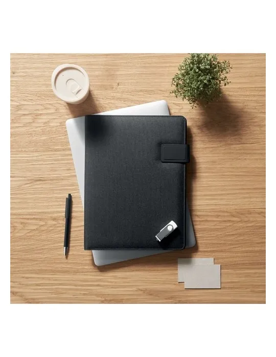 Conférencier A4 écologique avec chargeur sans fil BURGUS Matières : métal Couleurs : blanc livraison express 24h 48h