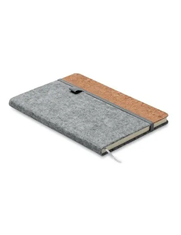 Carnet A5 écologique en liège RPET personnalisé CORKBOOK Matières : métal Couleurs : bleu