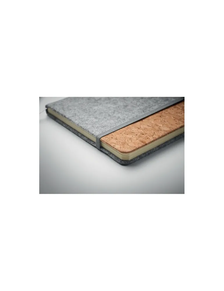 Carnet A5 écologique en liège RPET personnalisé CORKBOOK Matières : métal Couleurs : bleu cadeau collaborateur premium