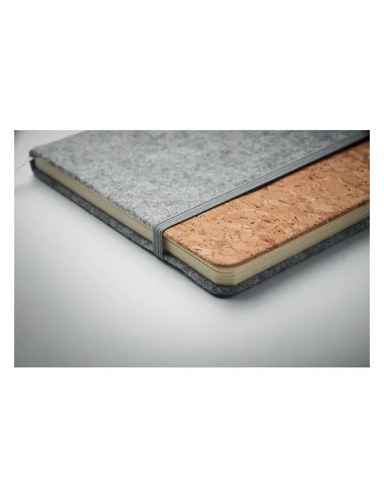 Carnet A5 écologique en liège RPET personnalisé CORKBOOK Matières : métal Couleurs : bleu cadeau collaborateur premium