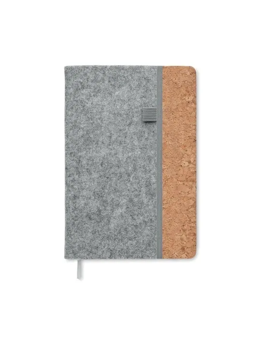 Carnet A5 écologique en liège RPET personnalisé CORKBOOK Matières : métal Couleurs : bleu accessoire événementiel unique