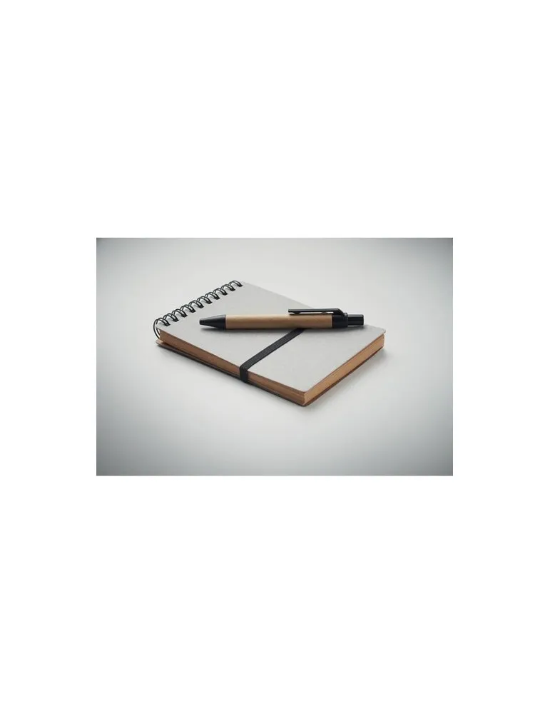 Cahier recyclé et stylo à bille NOTIE