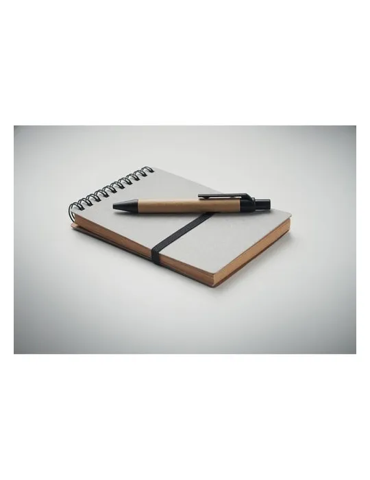 Cahier recyclé et stylo à bille NOTIE