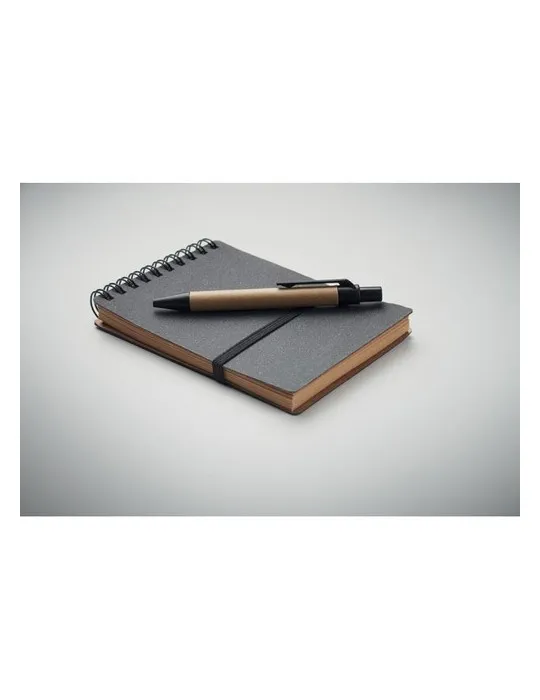 Cahier recyclé et stylo à bille NOTIE