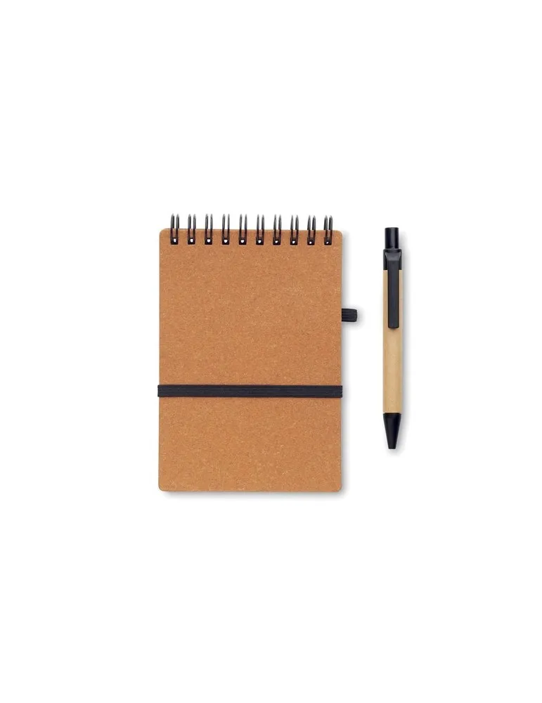 Cahier recyclé et stylo à bille NOTIE