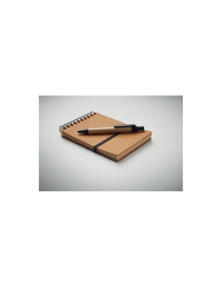 Cahier recyclé et stylo à bille NOTIE