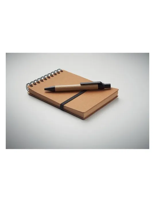Cahier recyclé et stylo à bille NOTIE
