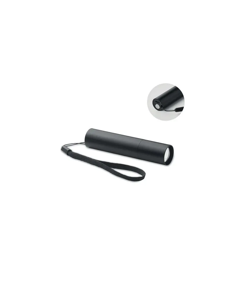 Lampe rechargeable en aluminium publicitaire ALUMINATE Matières : métal Couleurs : blanc