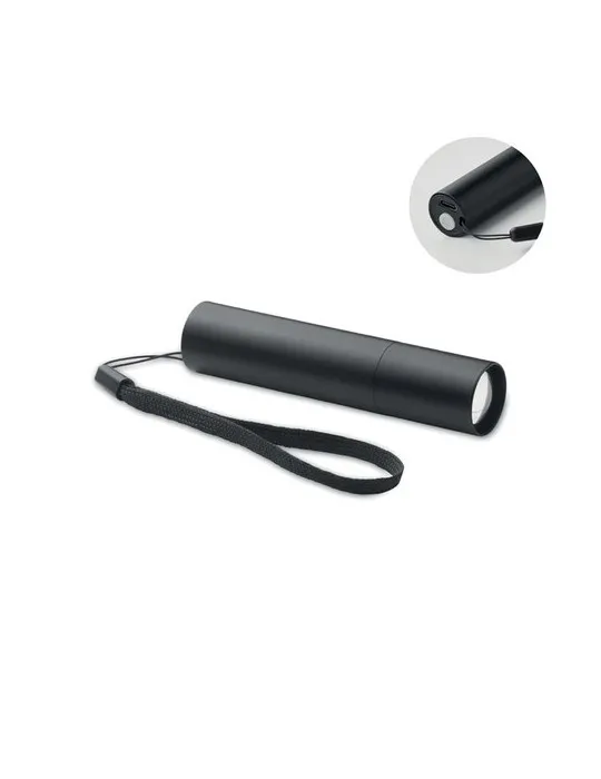 Lampe rechargeable en aluminium publicitaire ALUMINATE Matières : métal Couleurs : blanc