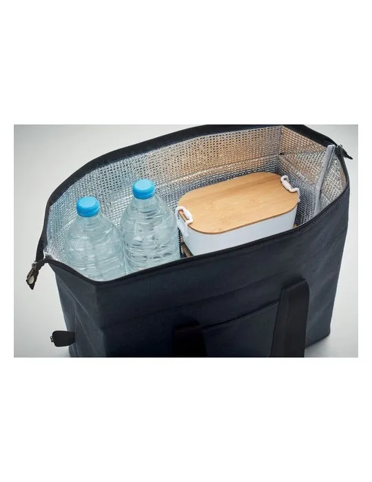 Sac isotherme écologique 300D RPET 3L KIRA Matières : plastique Couleurs : argenté marquage couleur éclatante