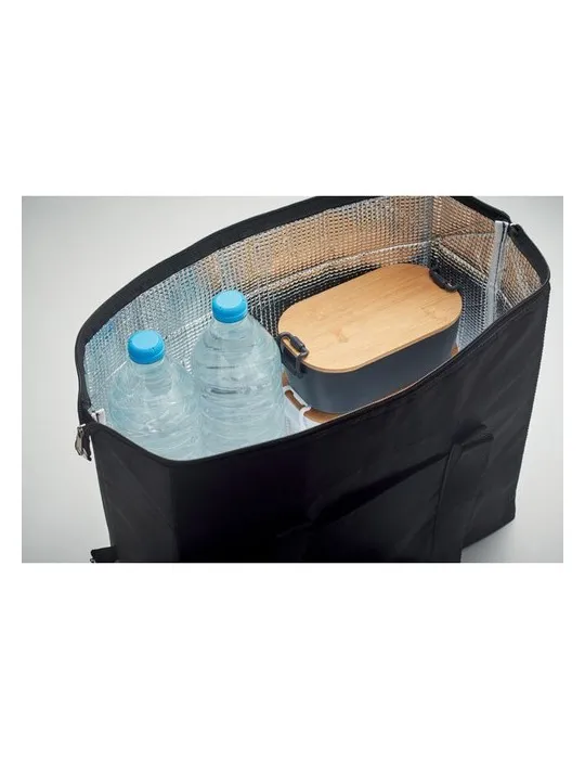 Sac isotherme écologique 300D RPET 3L KIRA Matières : plastique Couleurs : doré impression logo haute qualité