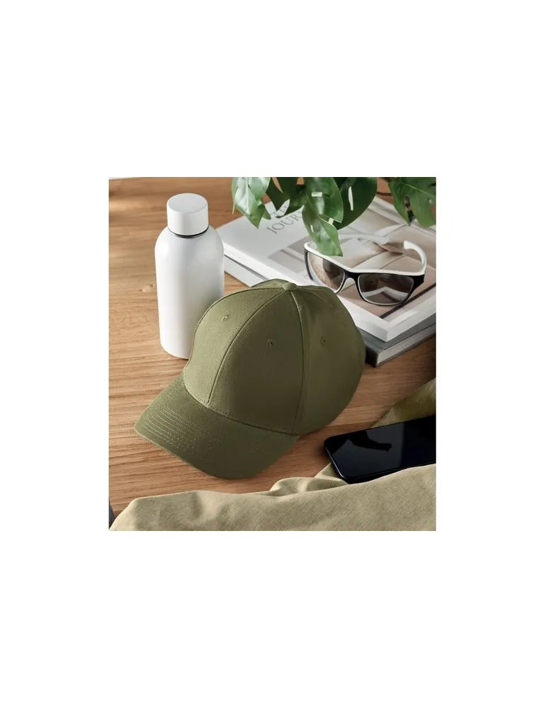 Casquette baseball à 6 pans publicitaire BAHAMAS Couleurs : vert goodies entreprise design