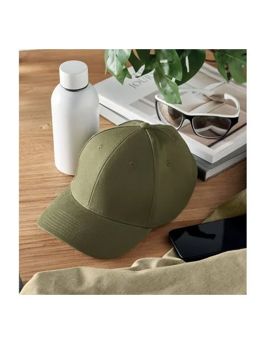 Casquette baseball à 6 pans publicitaire BAHAMAS Couleurs : vert goodies entreprise design