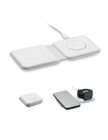 Chargeur pliable écologique 2 en 1 15W FLIP Matières : plastique Couleurs : gris foncé transparent