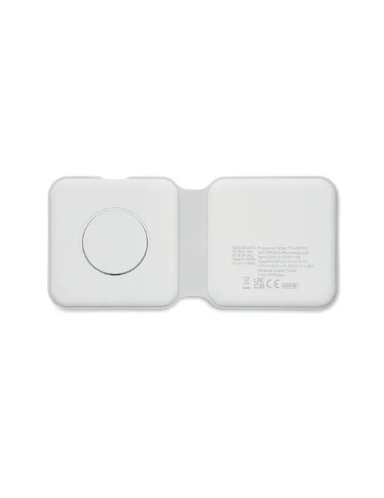 Chargeur pliable écologique 2 en 1 15W FLIP Matières : plastique Couleurs : gris foncé transparent goodies publicitaire événemen