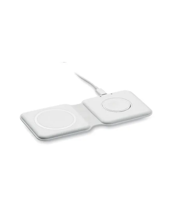 Chargeur pliable écologique 2 en 1 15W FLIP Matières : plastique Couleurs : gris foncé transparent marquage laser ultra précis