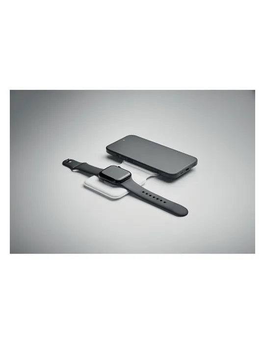 Chargeur pliable écologique 2 en 1 15W FLIP Matières : plastique Couleurs : gris foncé transparent cadeau collaborateur premium