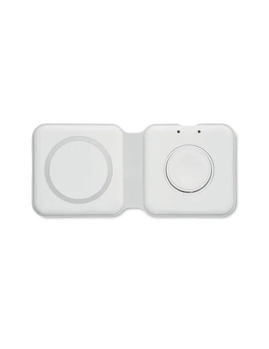 Chargeur pliable écologique 2 en 1 15W FLIP Matières : plastique Couleurs : gris foncé transparent personnalisation rapide en Fr