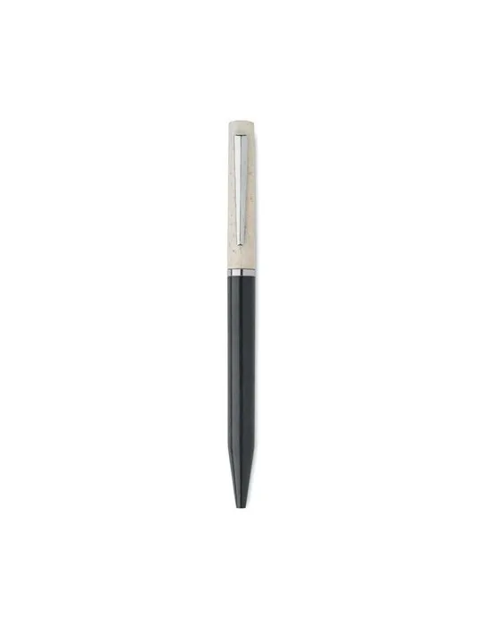 Stylo twist personnalisé en paille de blé/ABS - MAIPEN Matières : plastique Couleurs : bleu foncé transparent cadeau affaires él