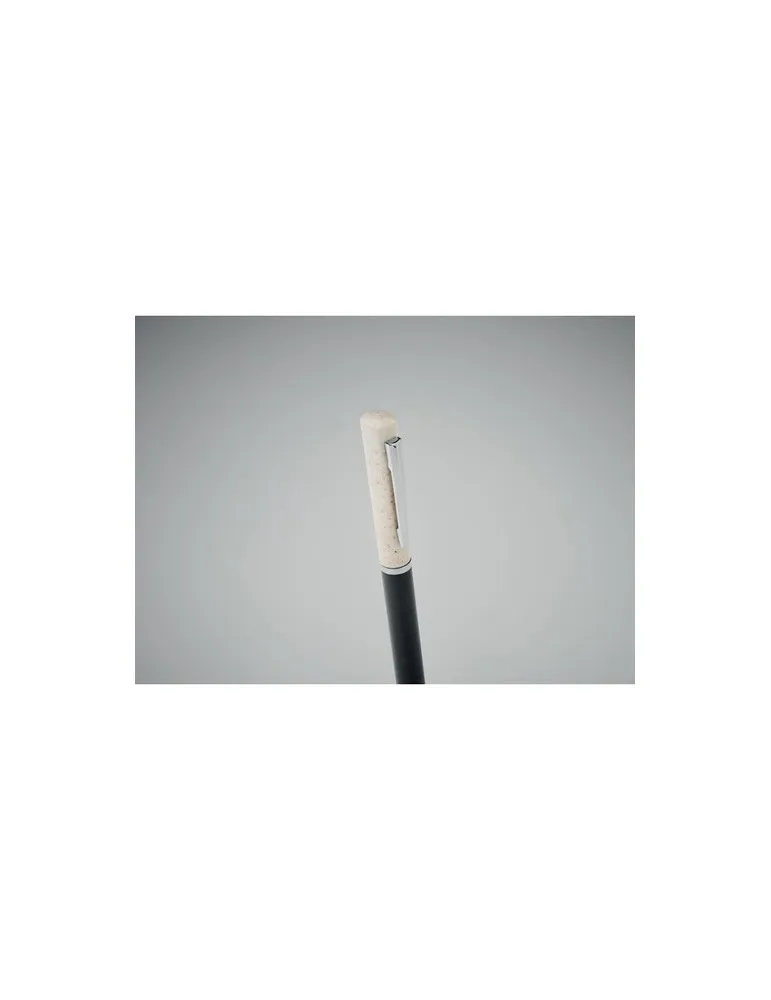 Stylo twist personnalisé en paille de blé/ABS - MAIPEN Matières : plastique Couleurs : bleu foncé transparent cadeau entreprise 