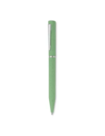 Stylo twist personnalisé en paille de blé/ABS - MAIPEN Matières : plastique Couleurs : bleu foncé transparent 2