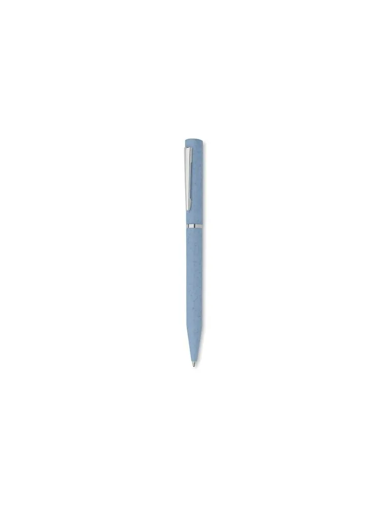 Stylo twist personnalisé en paille de blé/ABS - MAIPEN Matières : plastique Couleurs : bleu cadeau entreprise pas cher