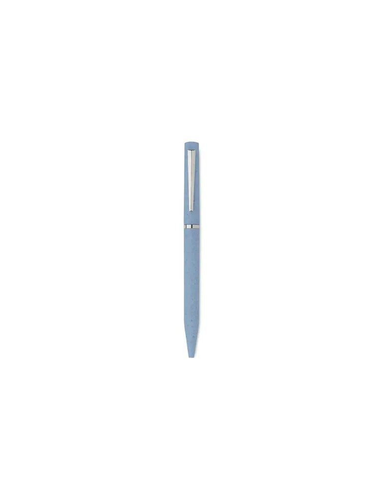 Stylo twist personnalisé en paille de blé/ABS - MAIPEN Matières : plastique Couleurs : bleu marquage couleur éclatante