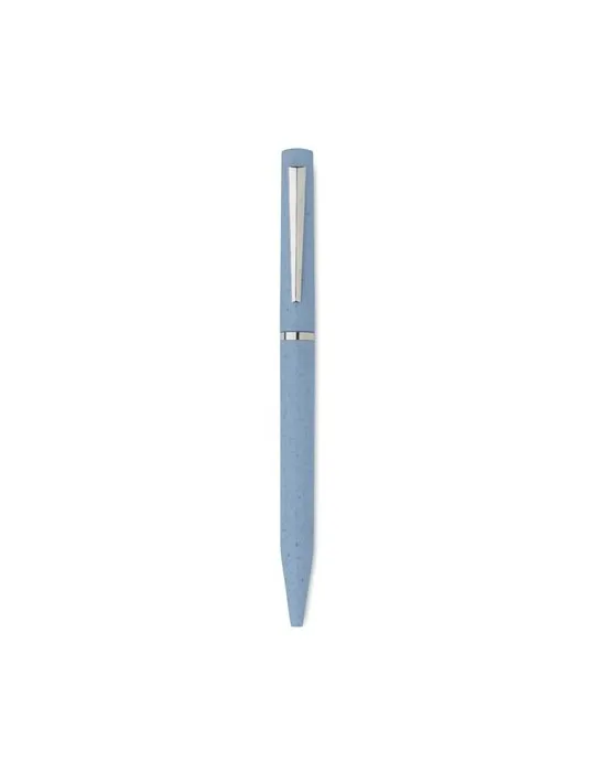 Stylo twist personnalisé en paille de blé/ABS - MAIPEN Matières : plastique Couleurs : bleu marquage couleur éclatante