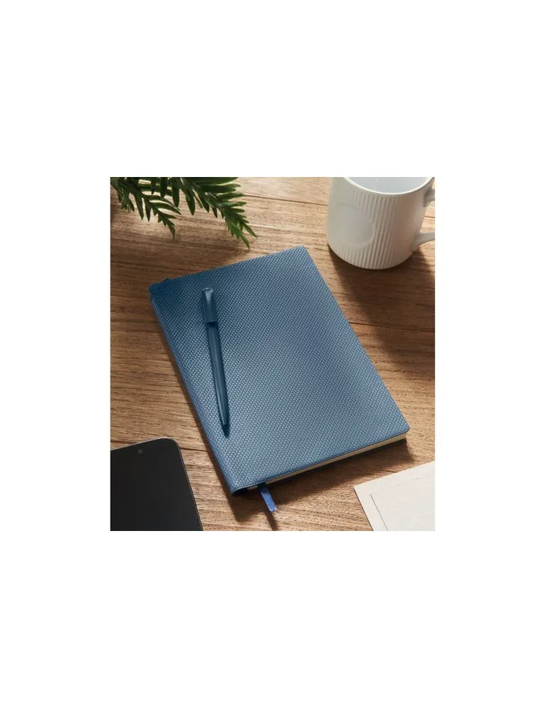 Cahier A5 personnalisé en PU avec stylo NOTA Matières : plastique Couleurs : blanc goodies entreprise design