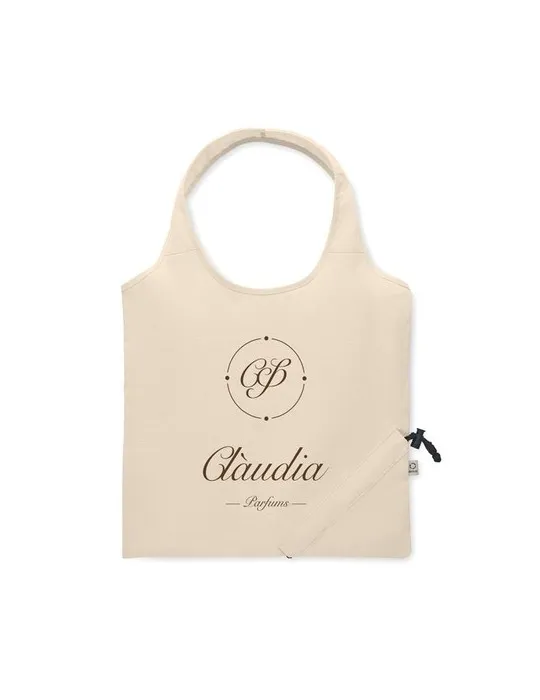 Sac shopping pliable écologique 140 gr/m² CARRIE Matières : plastique Couleurs : blanc impression haute définition