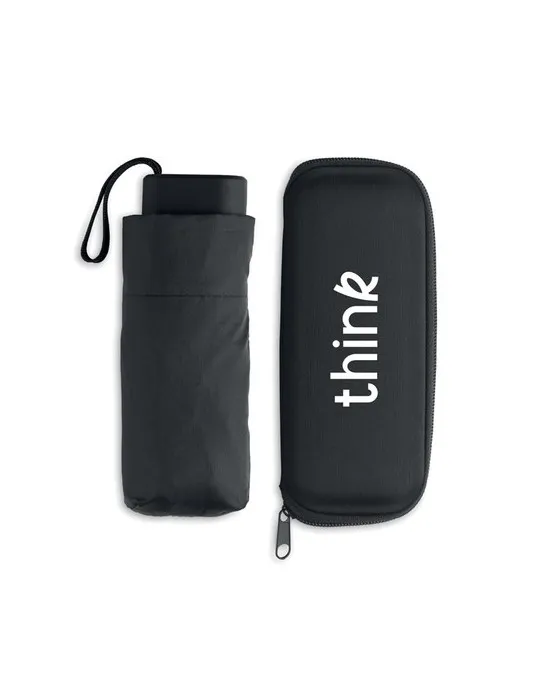 Parapluie pliable de 19 pouces personnalisé PORTLAND Matières : plastique Couleurs : blanc impression haute définition