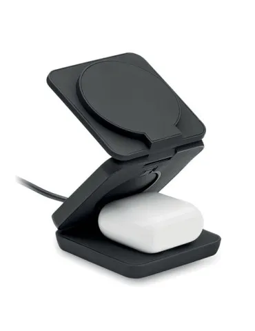 Station de charge pliable 3en1 publicitaire NETICA Matières : plastique Couleurs : blanc 2