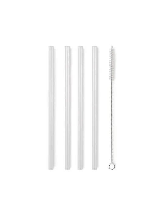 4 pailles verre réutilisables GLAW