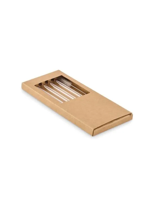 4 pailles verre réutilisables GLAW