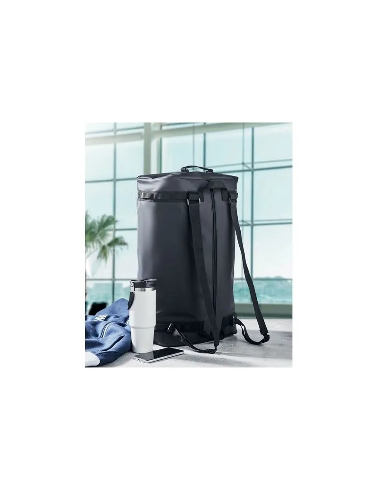 Sac de voyage écologique en tarpaulin MOUNTAIN Matières : plastique Couleurs : blanc marquage laser ultra précis