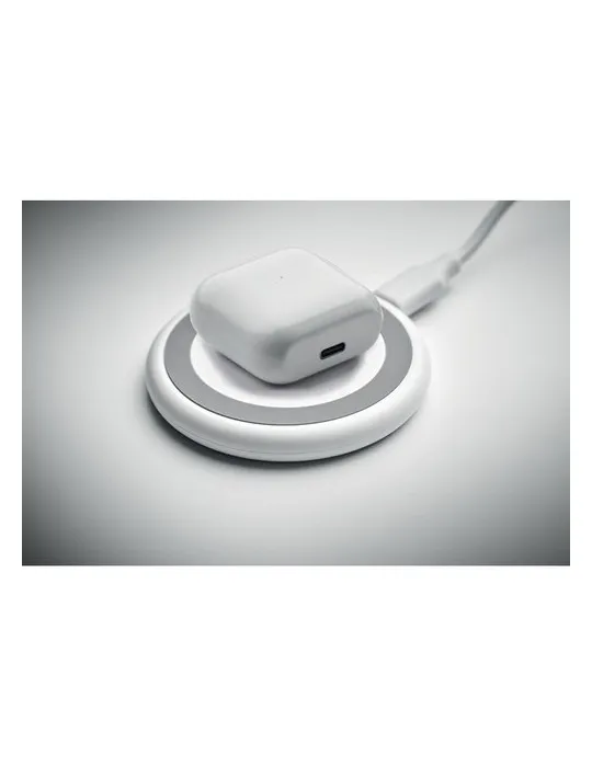 Chargeur sans fil écologique 3 en 1 15W WERLIES Matières : plastique Couleurs : blanc objet publicitaire robuste