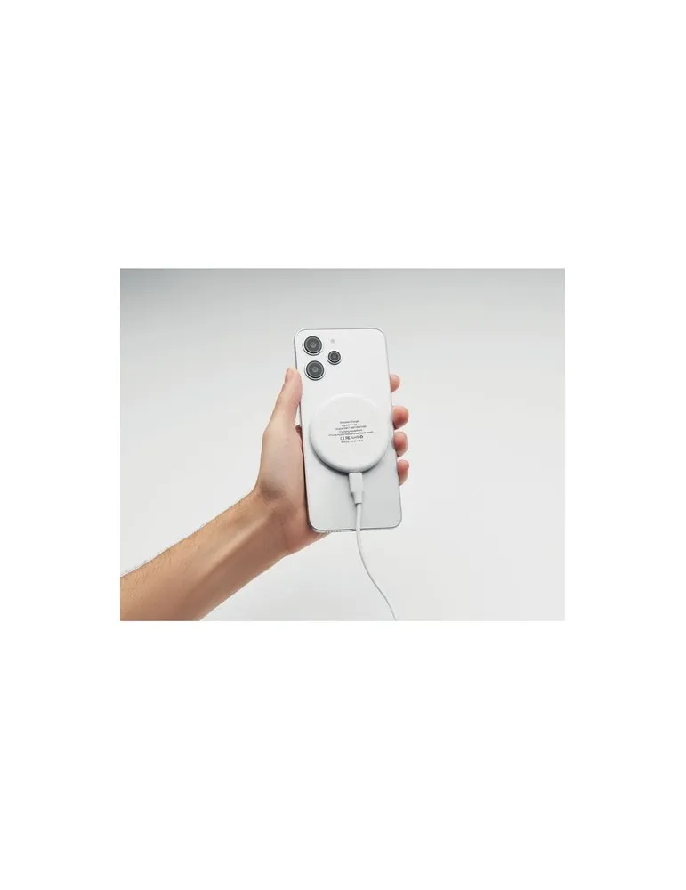 Chargeur sans fil écologique 3 en 1 15W WERLIES Matières : plastique Couleurs : blanc goodies personnalisé en stock