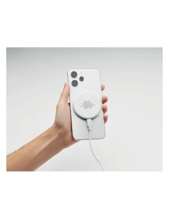 Chargeur sans fil écologique 3 en 1 15W WERLIES Matières : plastique Couleurs : blanc goodies personnalisé en stock