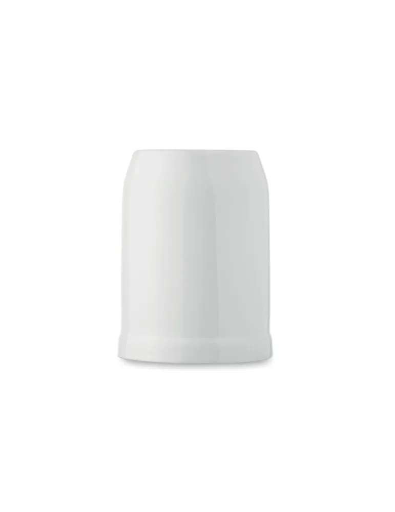 Chope de bière personnalisée 500 ml pas cher SUBLIER Matières : métal Couleurs : rouge personnalisable avec votre logo