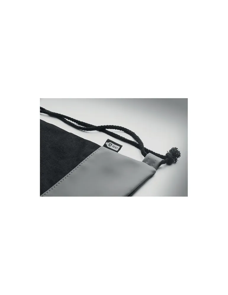 Sac à cordon personnalisable en PU RPET 2 tons LIBAG Matières : métal Couleurs : bleu objet promotionnel éco-responsable