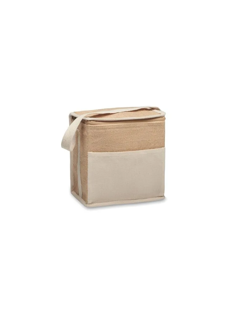 Sac isotherme personnalisé en toile et jute 3L - LONA Matières : plastique Couleurs : rouge transparent