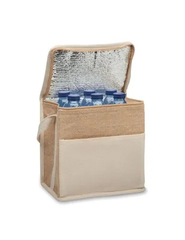 Sac isotherme personnalisé en toile et jute 3L - LONA Matières : plastique Couleurs : rouge transparent 2