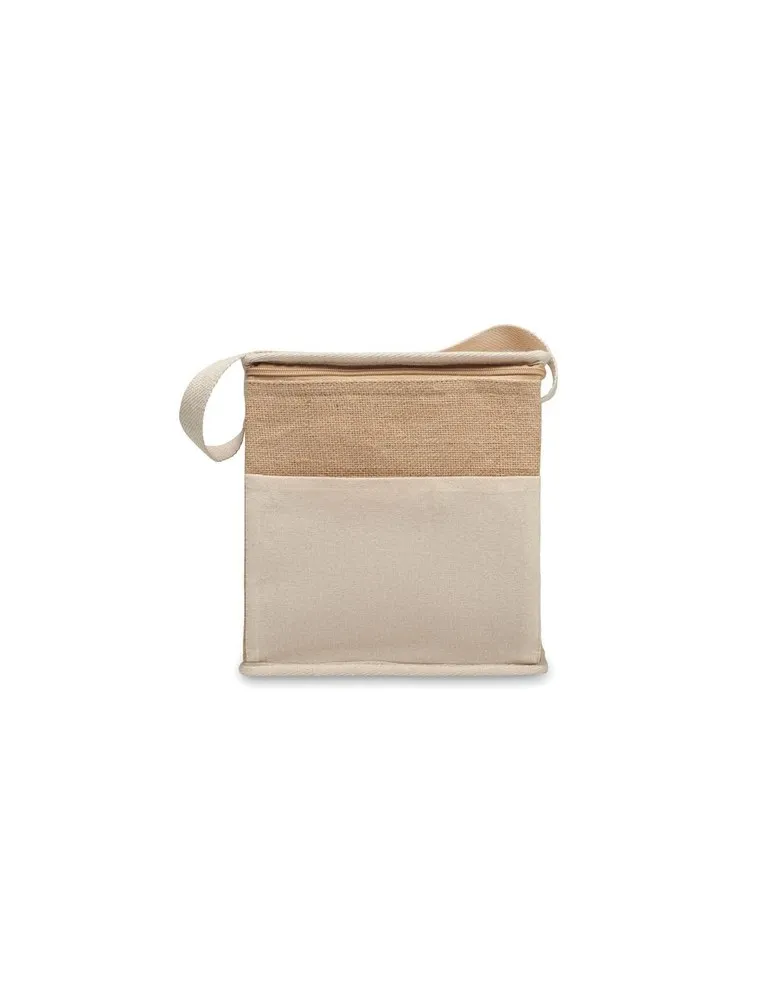 Sac isotherme personnalisé en toile et jute 3L - LONA Matières : plastique Couleurs : rouge transparent cadeau entreprise pas ch