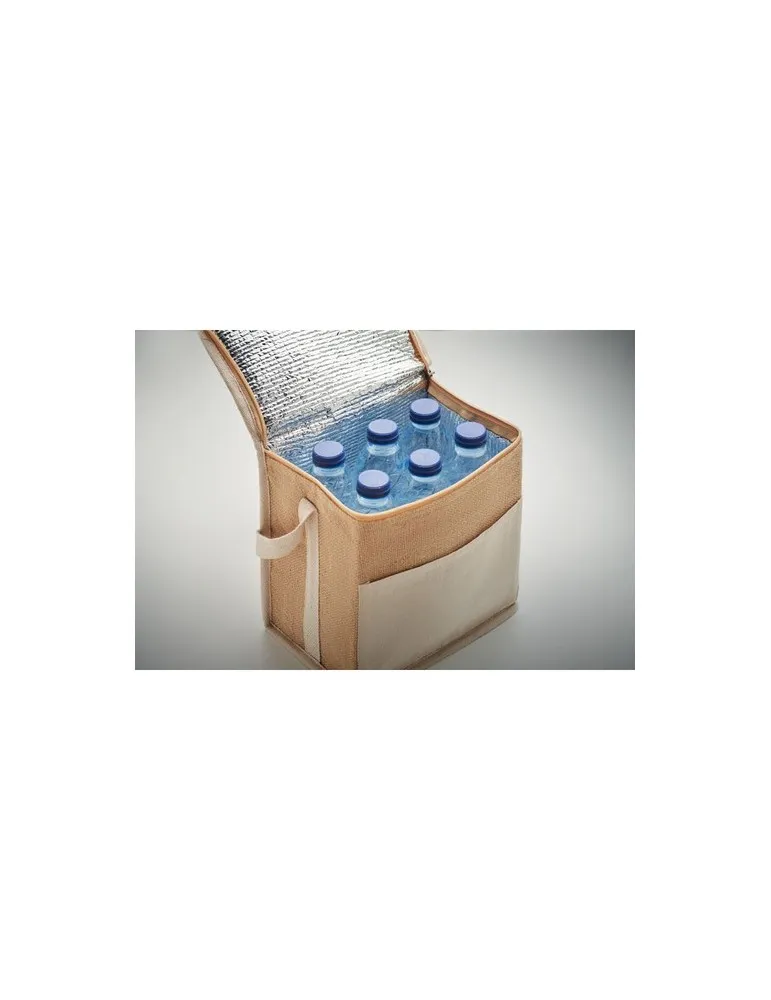 Sac isotherme personnalisé en toile et jute 3L - LONA Matières : plastique Couleurs : rouge transparent goodies publicitaire évé