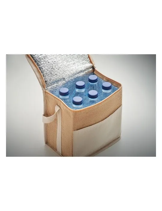 Sac isotherme personnalisé en toile et jute 3L - LONA Matières : plastique Couleurs : rouge transparent goodies publicitaire évé