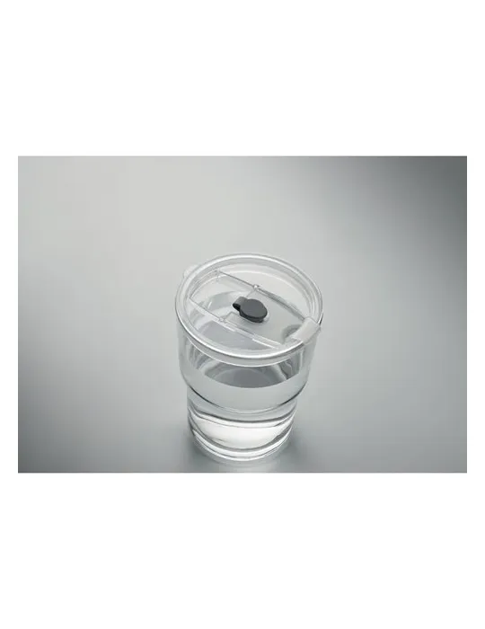 Gobelet en verre personnalisé avec paille 400ml - SIP Matières : plastique Couleurs : transparent goodies publicitaire événement