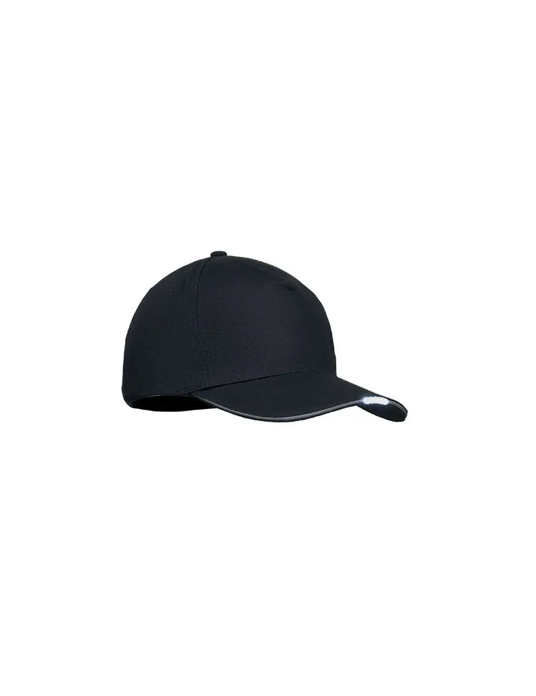Casquette LED en coton 5 pans personnalisable LUZCAP Matières : plastique Couleurs : rouge givré cadeau entreprise pas cher
