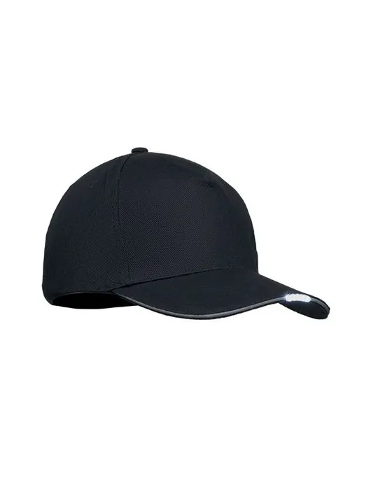 Casquette LED en coton 5 pans personnalisable LUZCAP Matières : plastique Couleurs : rouge givré cadeau entreprise pas cher