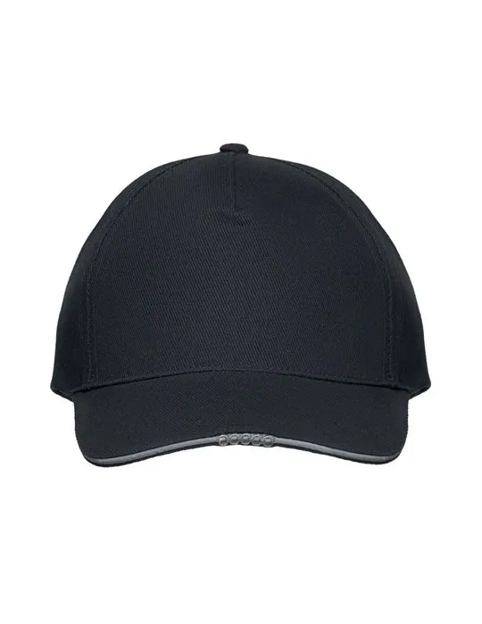 Casquette LED en coton 5 pans personnalisable LUZCAP Matières : plastique Couleurs : rouge givré goodies publicitaire événementi